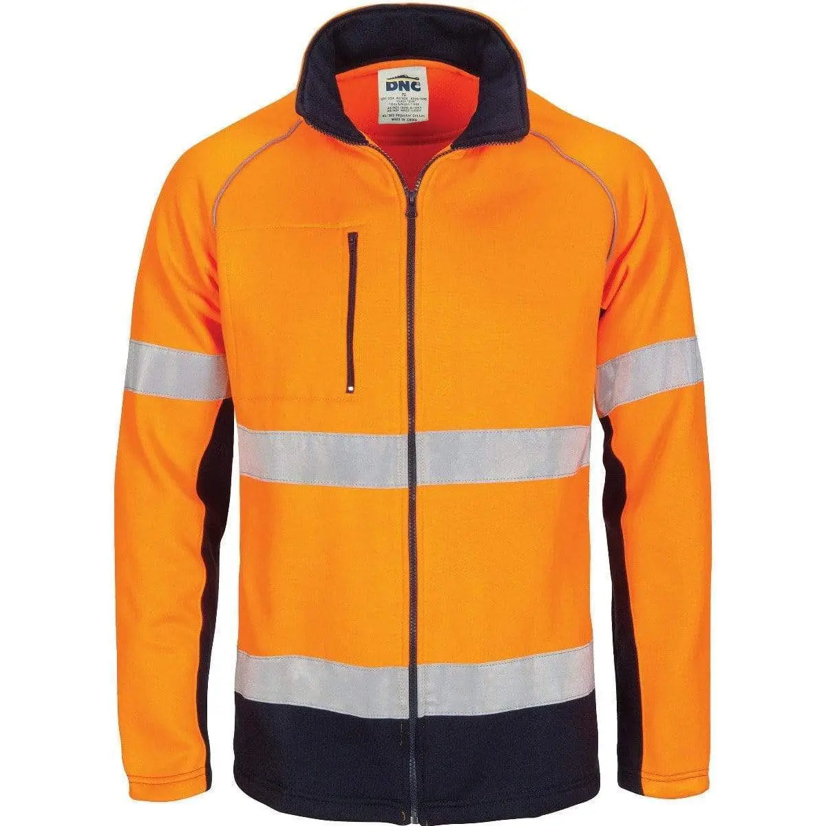 Dnc Workwear Hi-vis 2 Tone Full Zip Fleecy Sweatshirt Csr R/tape - 3726 Metro Workwear.